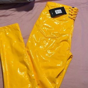 Cardi B x Fashion Nova Yellow Latex Pants